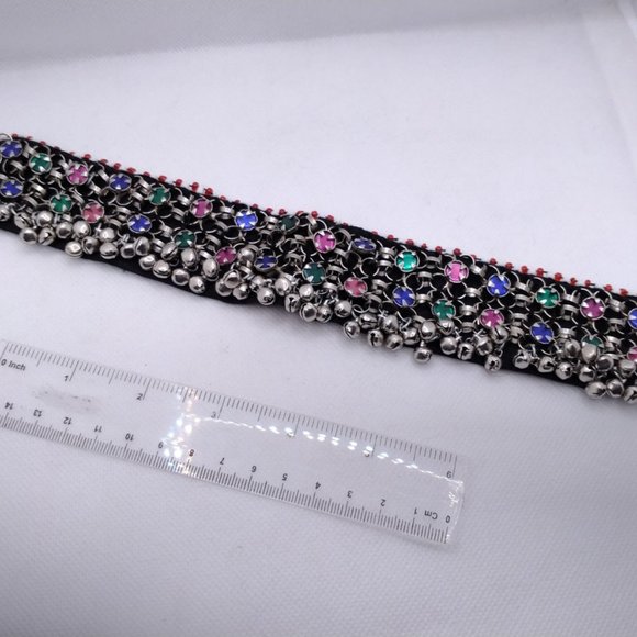 Multicolor Anklets, Tribal Anklets Pair, Afghan Kuchi Bells Anklets, Boho Anklet - Picture 5 of 8